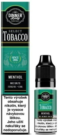 E-liquid Dinner Lady Bar Salts TOBACCO - Menthol Tobacco (Tabák s mentolem) 10ml 20mg