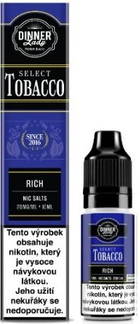 E-liquid Dinner Lady Bar Salts TOBACCO - Rich Tobacco (Tabák s ořechovými a čokoládovými tóny) 10ml 20mg