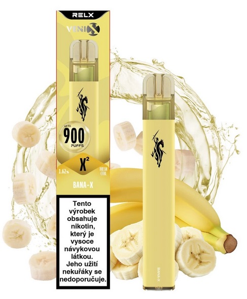 Jednorázová e-cigareta VENIX X2 - Bana-X (Zralý banán) 16mg
