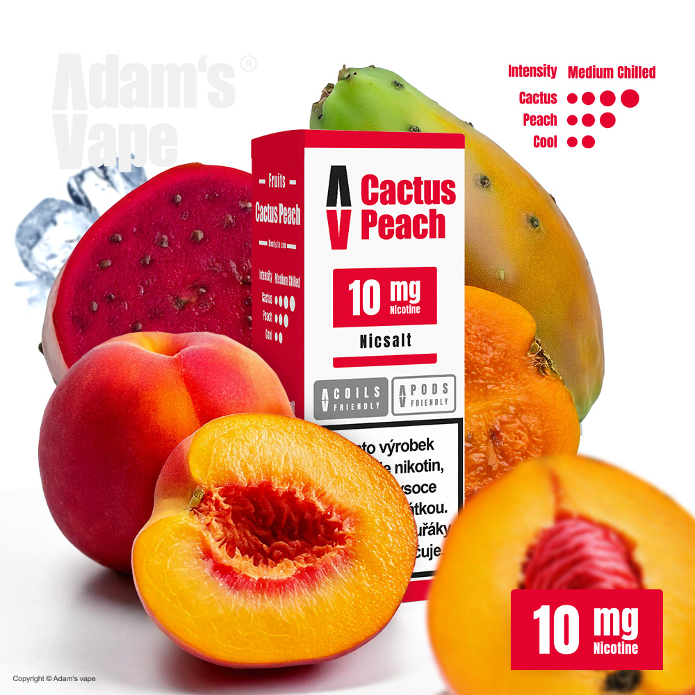 E-liquid Adams Vape Salt - Cactus Peach (Kaktus a Broskev) 10ml – 20mg