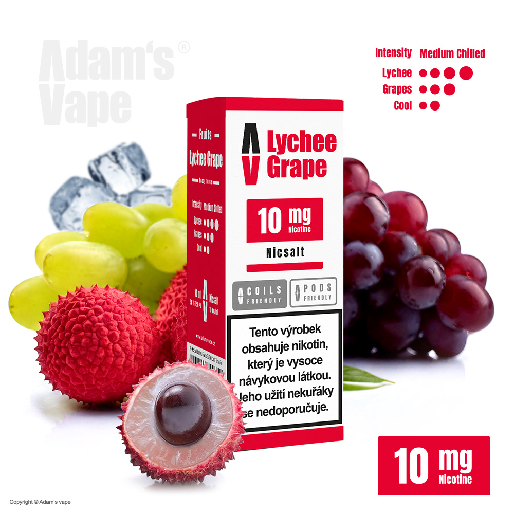 E-liquid Adams Vape Salt - Lychee Grape (Liči a Hroznové víno) 10ml – 10mg