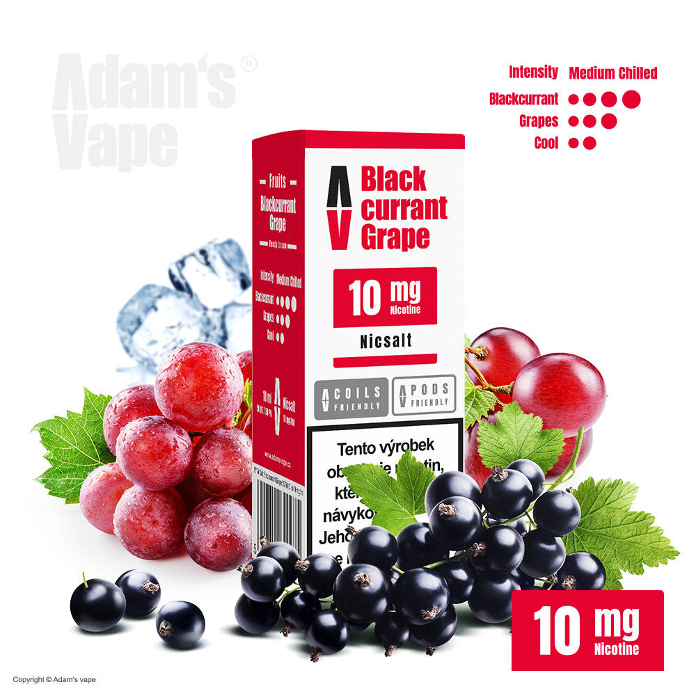 E-liquid Adams Vape Salt - Blackcurrant Grape (Černý rybíz a hroznové víno) 10ml – 20mg
