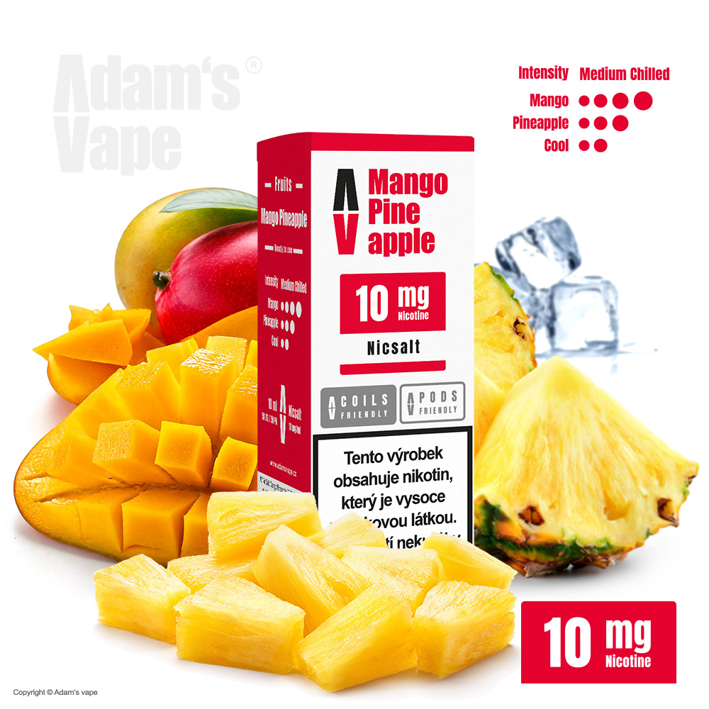 E-liquid Adams Vape Salt - Mango Pineapple (Mango a ananas) 10ml – 10mg