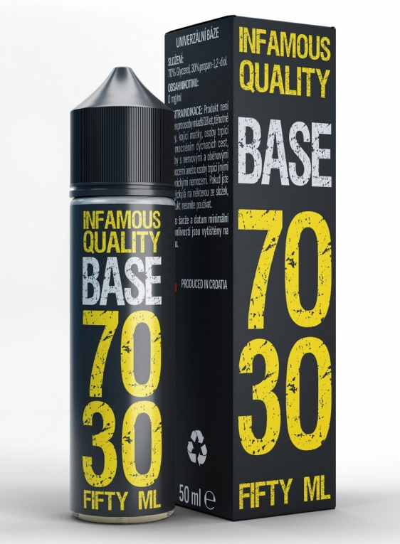 Beznikotinová báze Infamous DL (PG30/VG70) 50ml