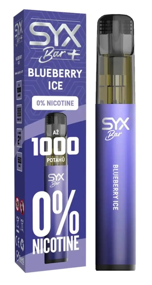 Jednorázová e-cigareta SYX BAR 1000 - Blueberry Ice Zero (Ledová borůvka) 0mg