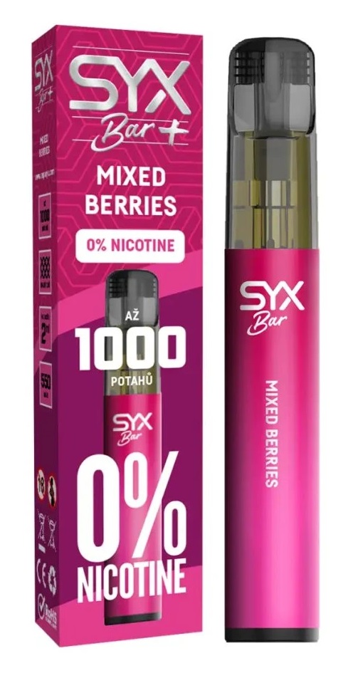 Jednorázová e-cigareta SYX BAR 1000 - Mixed Berries Zero (Mix lesního ovoce) 0mg