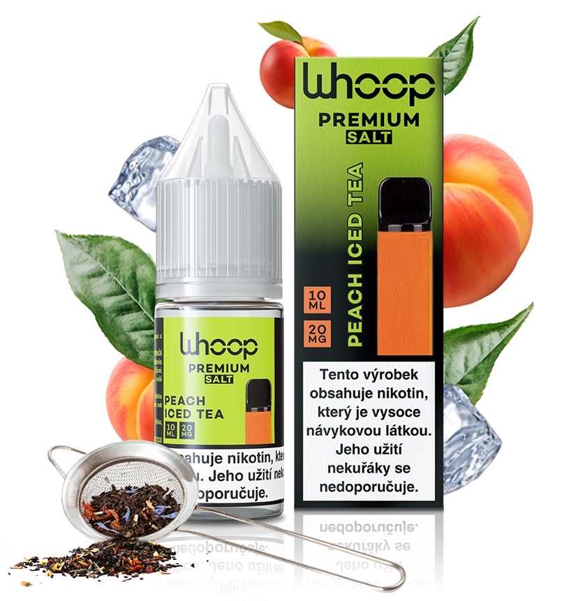 E-liquid WHOOP Salt - Peach Iced Tea (Ledový broskvový čaj) 10ml 20mg