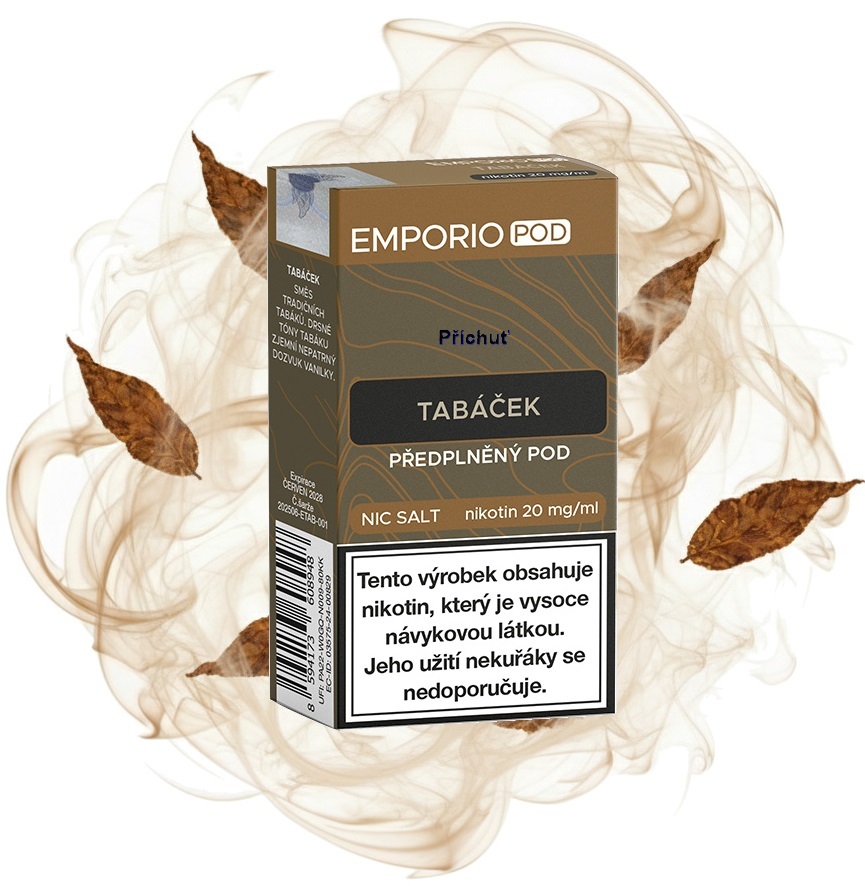 EMPORIO POD cartridge - Tabáček (Výběrový tabák) 20mg 1Pack