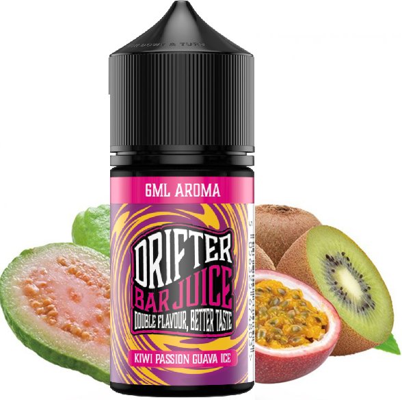 Příchuť Drifter Bar Juice Shake & Vape - Kiwi Passionfruit Guava Ice (Chladivý mix kiwi, marakuji a guavy) 6ml