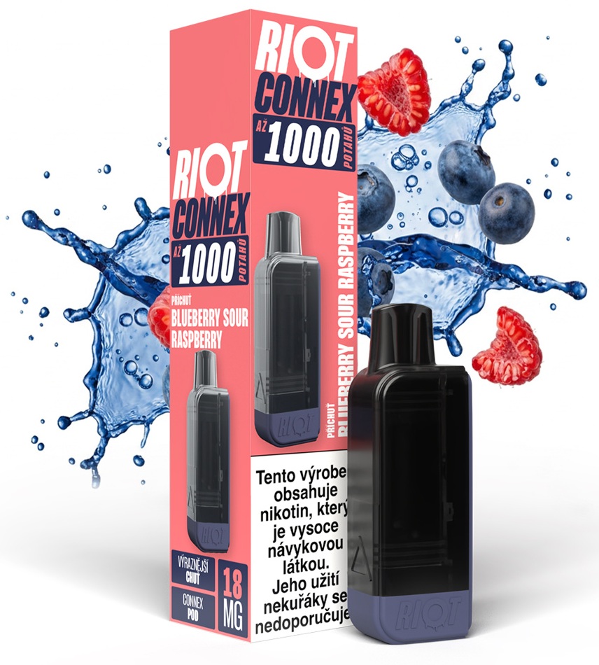RIOT Connex 1000 přednaplněná kapsle - Blueberry Sour Raspberry (Borůvky a maliny)