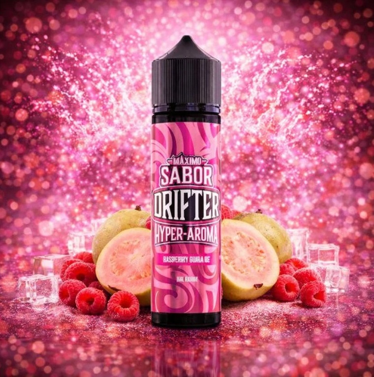Příchuť Drifter Juice Hyper Shake & Vape - Raspberry Guava Ice (Ledový mix Malin a Guavy) 5ml