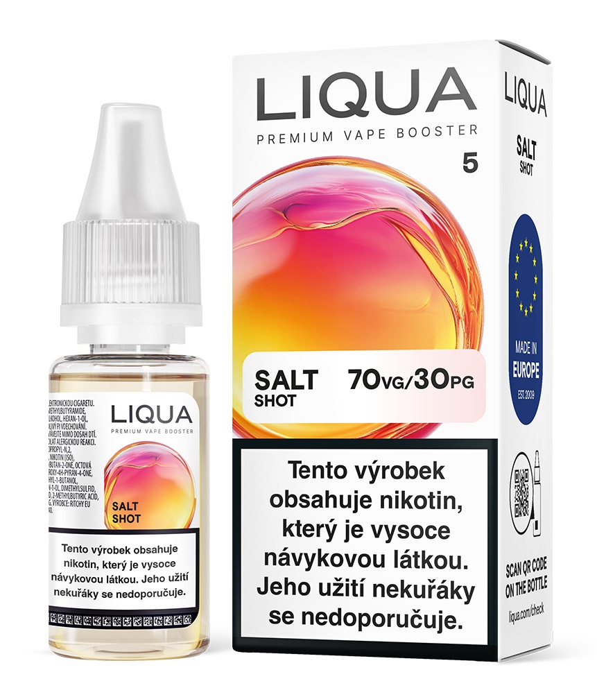 Liqua Nic Salt Shot Booster (PG30/VG70) 10ml 5mg