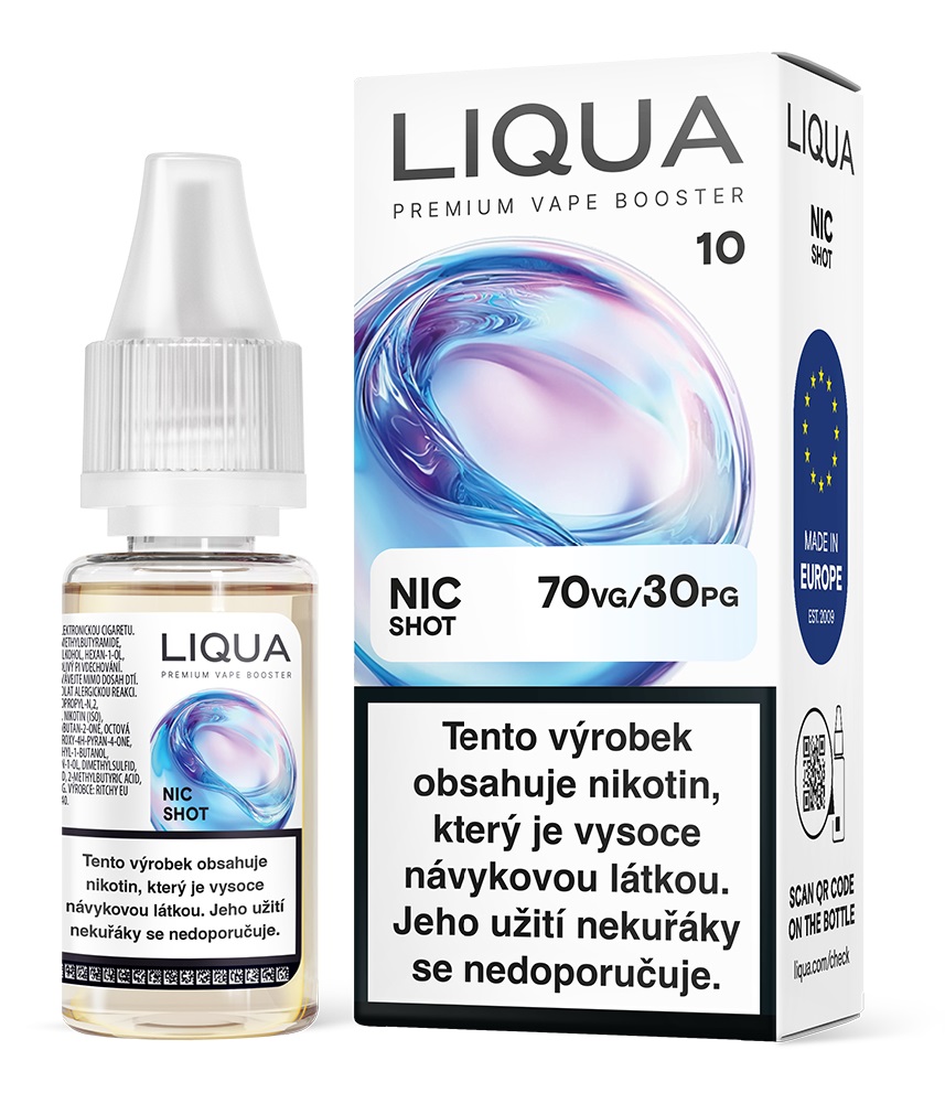 Liqua Nic Shot Booster (PG30/VG70) 10ml 10mg