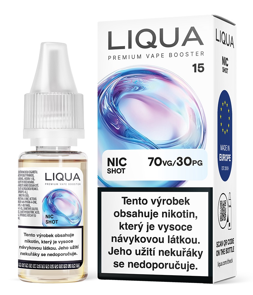 Liqua Nic Shot Booster (PG30/VG70) 10ml 15mg