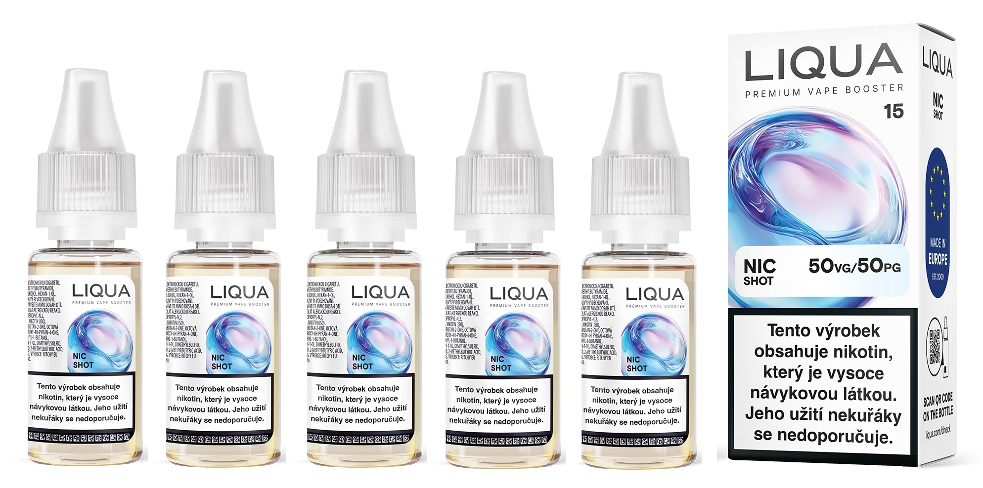 Liqua Nic Shot Booster (PG50/VG50) 5x10ml 15mg