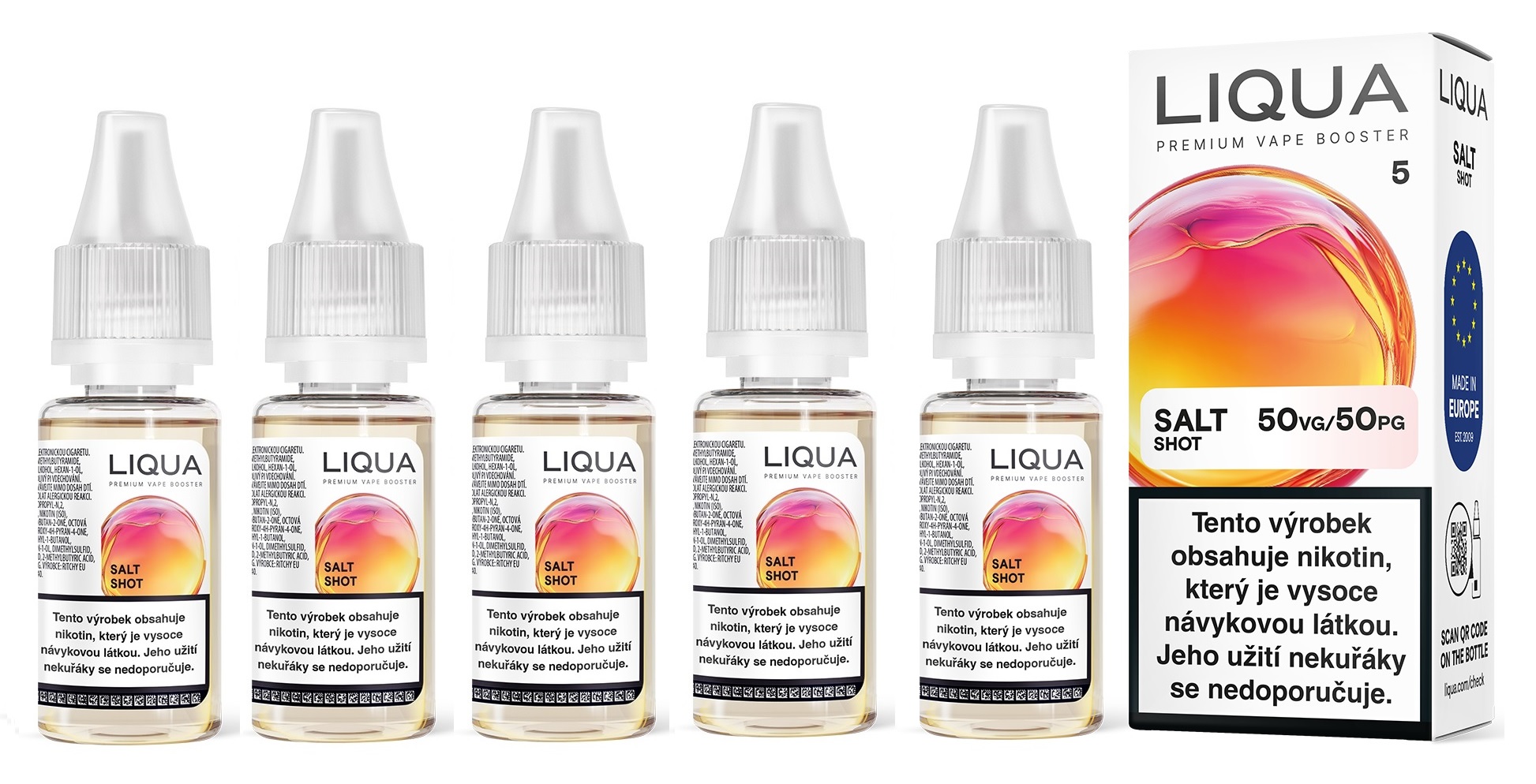 Liqua Nic Salt Shot Booster (PG50/VG50) 5x10ml 5mg