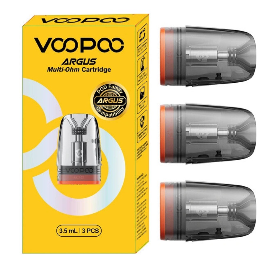 VOOPOO ARGUS Multi-Ohm cartridge 2ml 3Pack s přepínáním odporu 0,4ohm, 0.7ohm a 1ohm