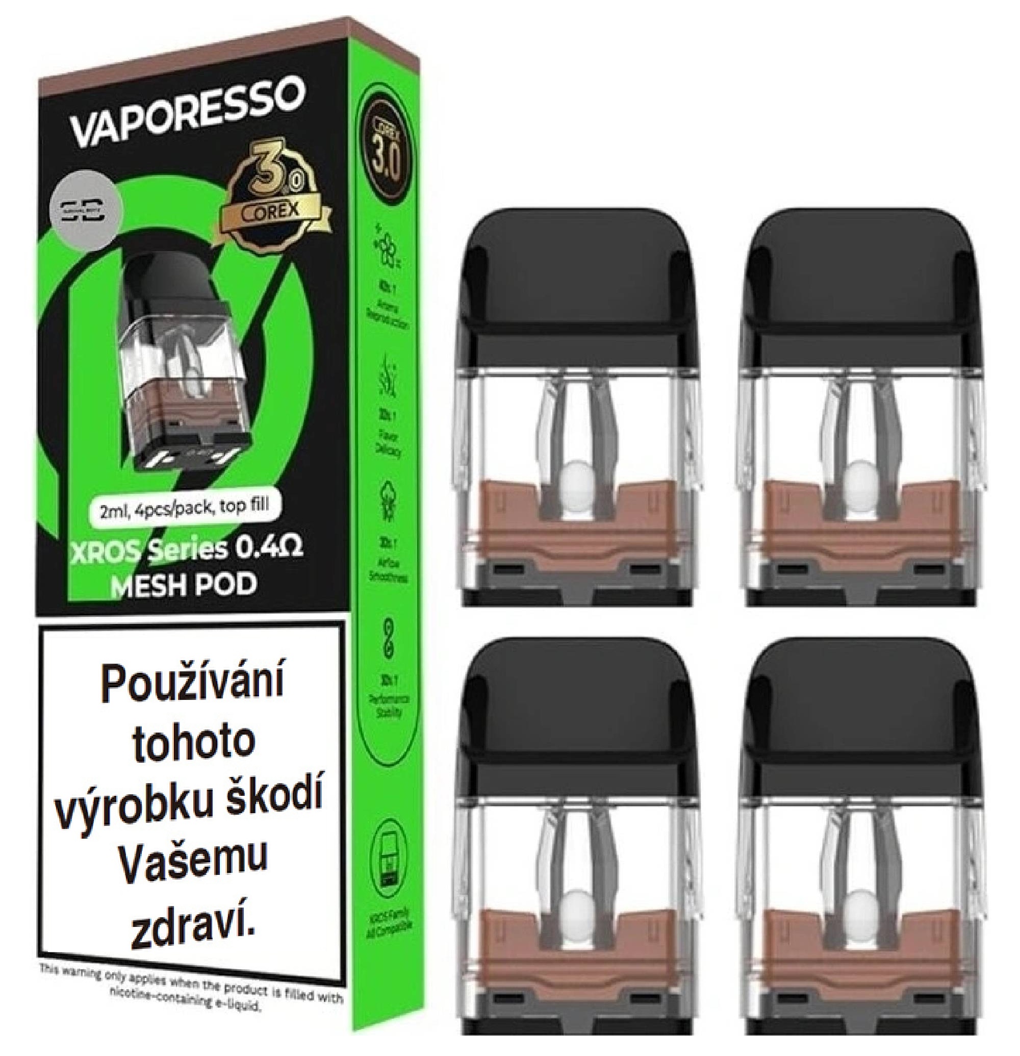 Vaporesso XROS Pod Series Mesh cartridge 0,4ohm 2ml 4ks