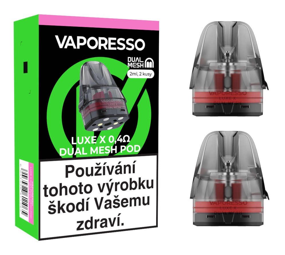 Náhradní cartridge pro Vaporesso LUXE X Dual Mesh 0,4ohm 2ml 2ks