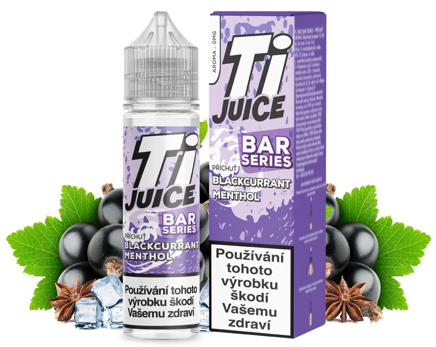 Příchuť Ti Juice Bar Series Shake and Vape - Blackcurrant Menthol (Černý rybíz s mentolem) 10ml