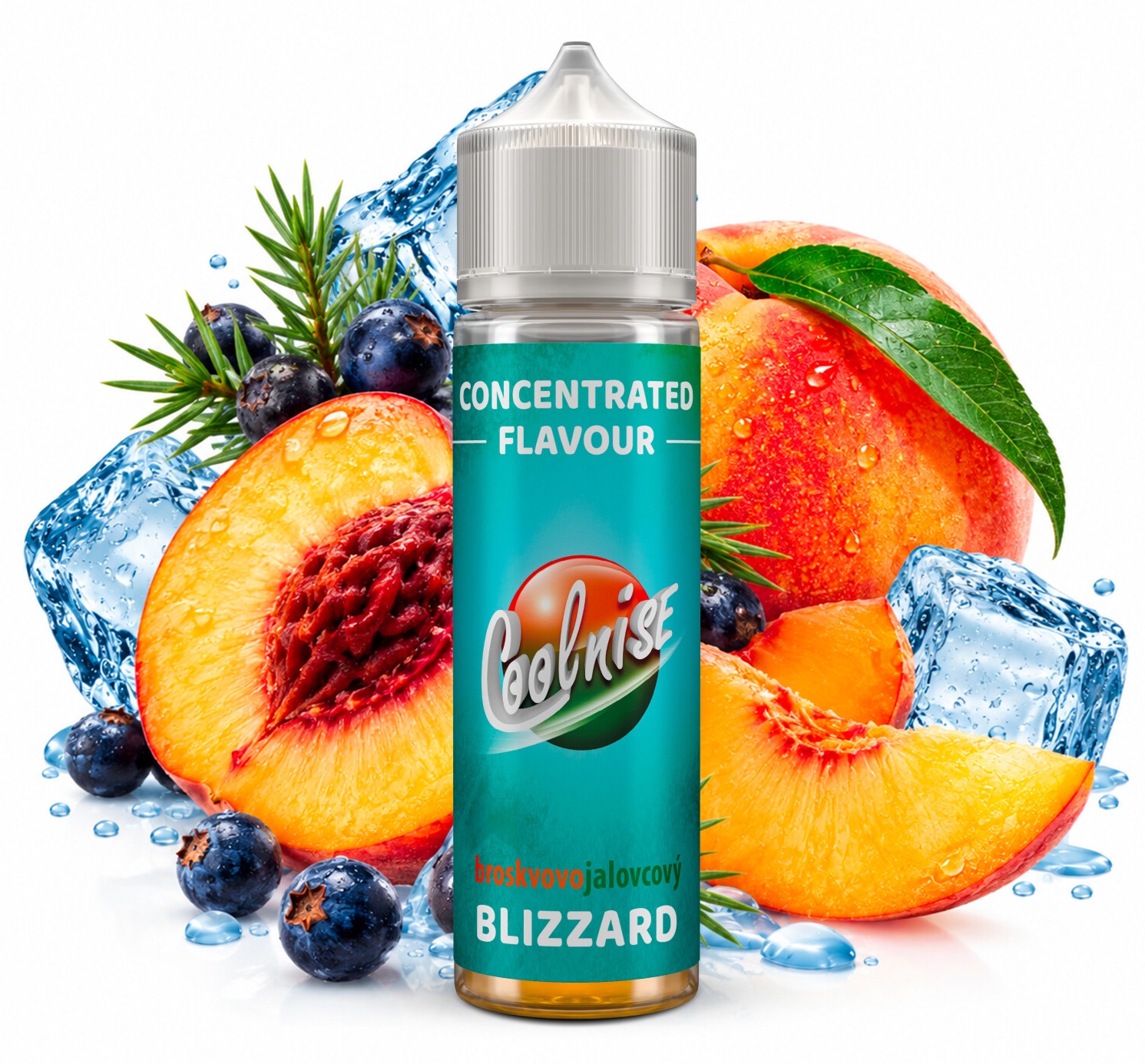 Příchuť CoolniSE - BLIZZARD (Ledová broskev s tóny jalovce) 10ml Novinka