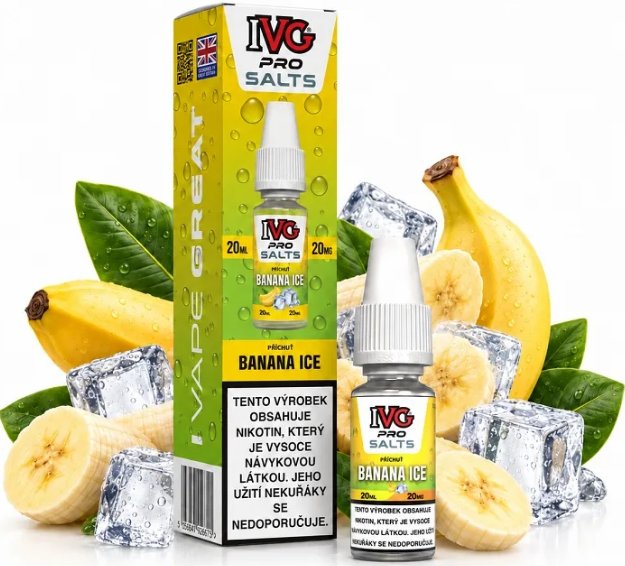 E-liquid IVG Pro Salts - Banana ICE (Chladivý krémový banán) 10ml Novinka – 20mg