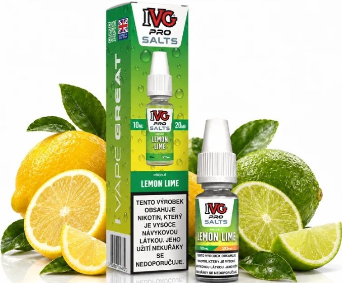 E-liquid IVG Pro Salts - Lemon Lime (Svěží citron a limetka) 10ml Novinka – 20mg