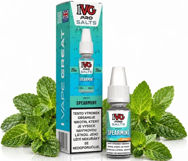 E-liquid IVG Pro Salts - Spearmint (Jemně sladká máta) 10ml Novinka – 20mg