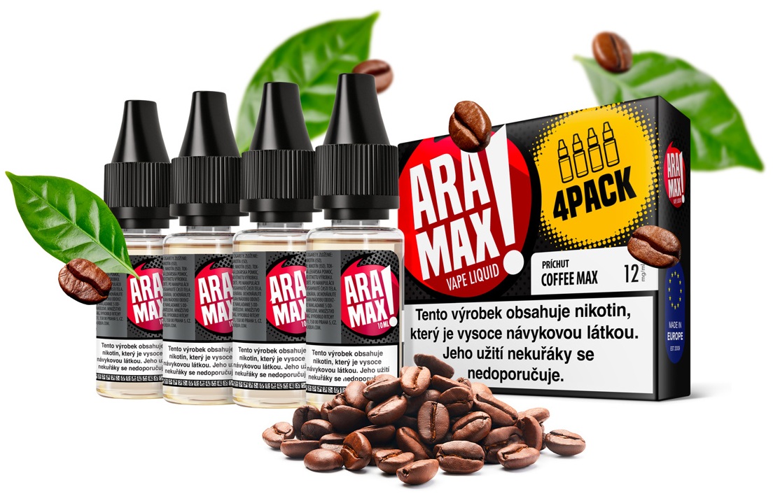 E-liquid ARAMAX Coffee Max (Káva) 4Pack 4x10ml Akce – 18mg