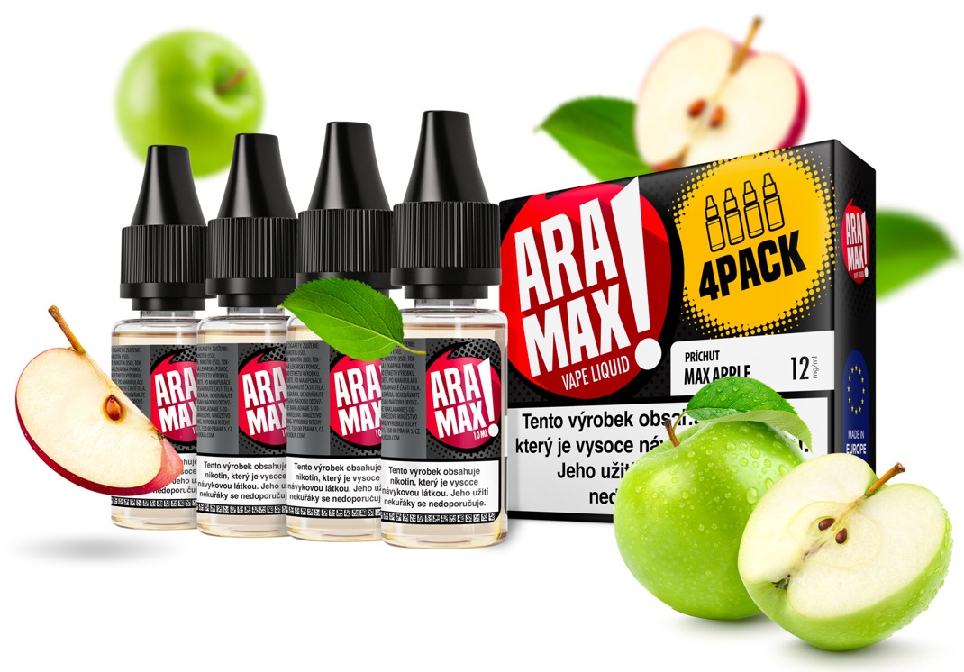 E-liquid ARAMAX Max Apple (Jablko) 4Pack 4x10ml Akce – 18mg