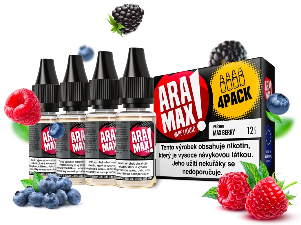 E-liquid ARAMAX Max Berry (Lesní plody) 4Pack 4x10ml Akce – 12mg