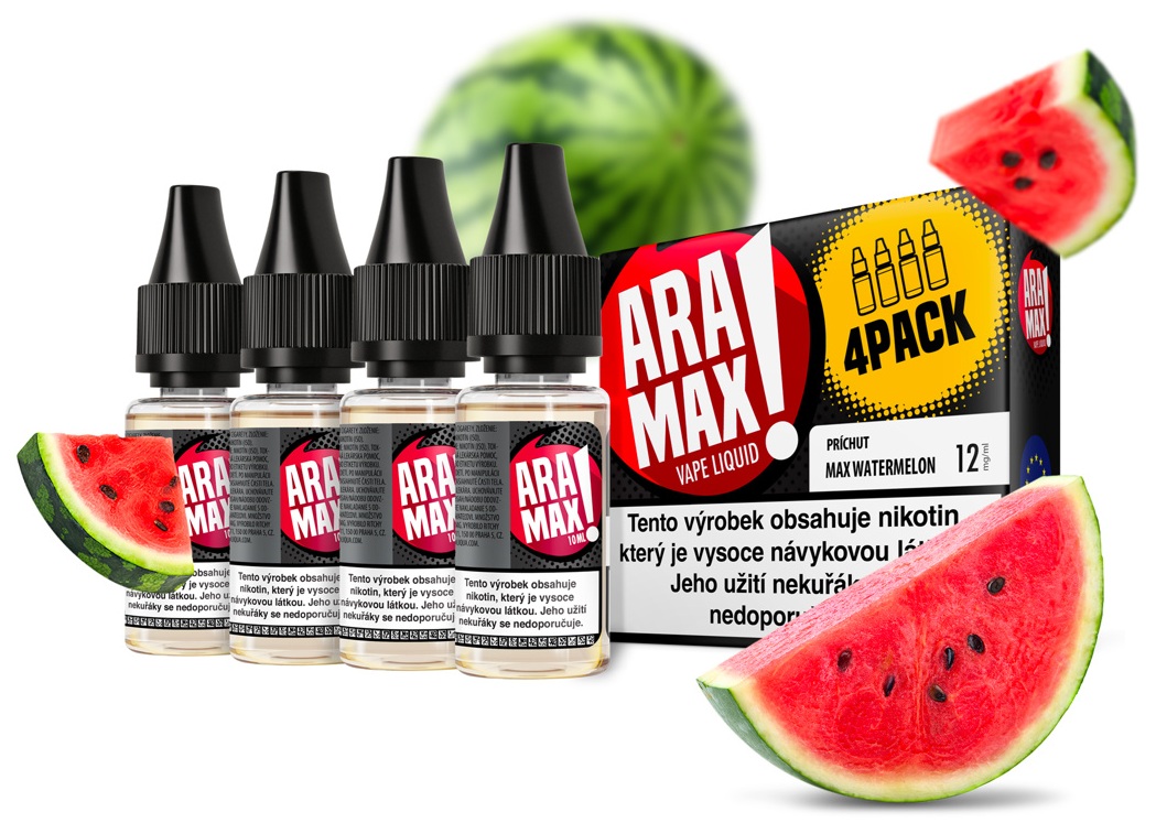 E-liquid ARAMAX Max Watermelon (Vodní meloun) 4Pack 4x10ml Akce – 6mg