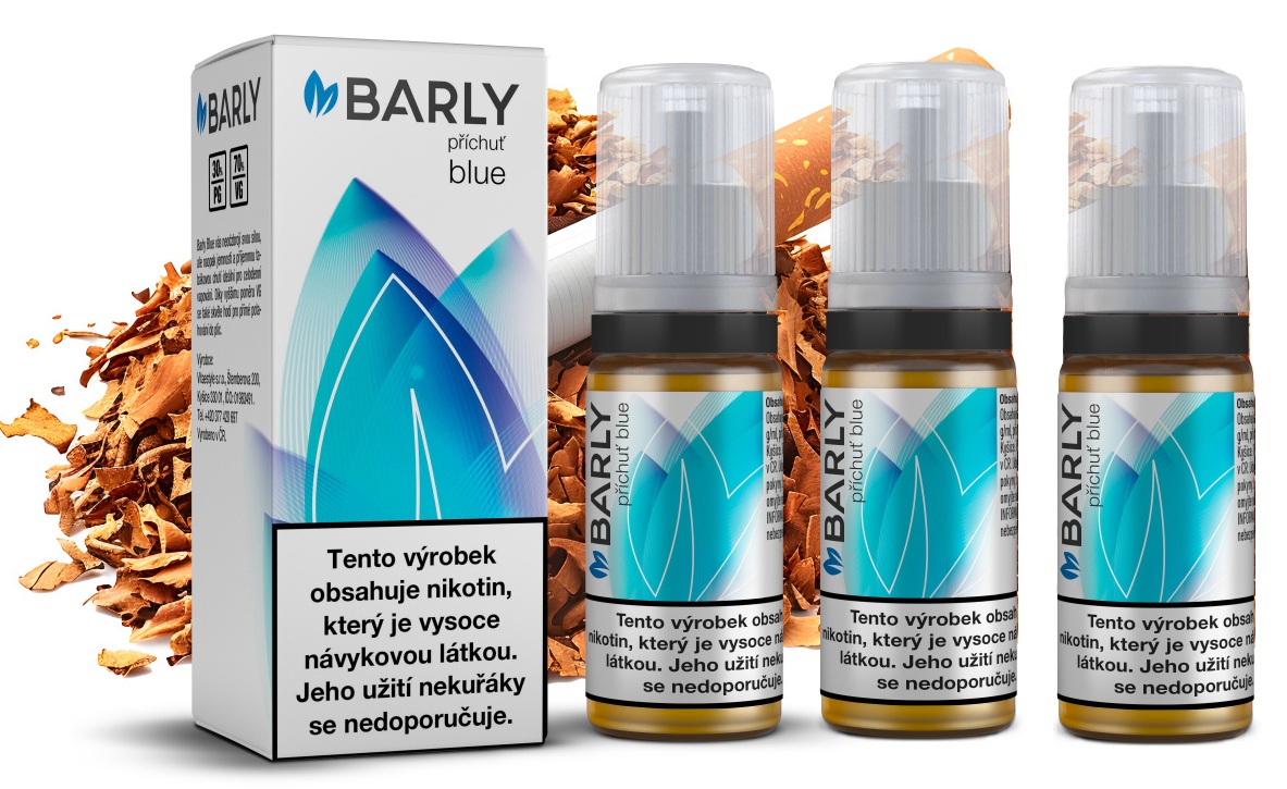 E-liquid Barly BLUE (Jemný tabák) 3x10ml – 4mg