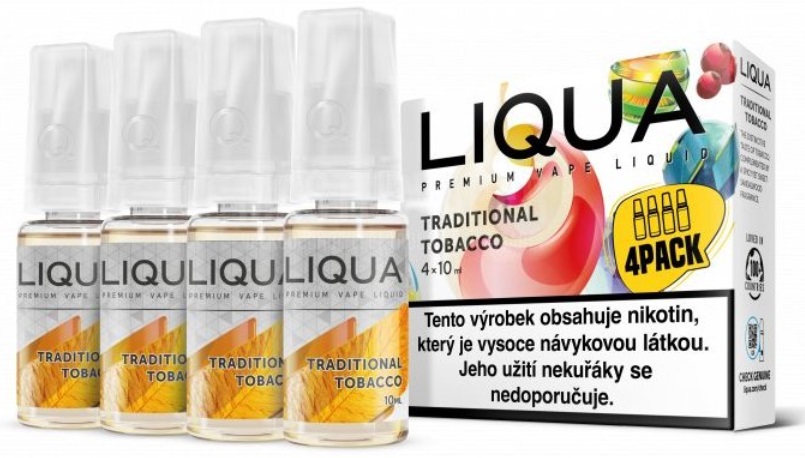 E-liquid LIQUA Elements Traditional Tobacco 4Pack 4x10ml (Tradiční tabák) Akce – 12mg