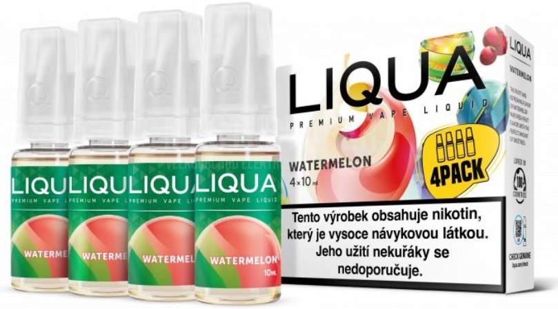 E-liquid LIQUA Elements Watermelon 4Pack 4x10ml (Vodní meloun) Akce – 3mg