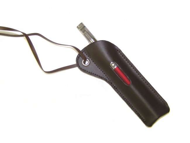 Pouzdro na krk z ekokůže pro e-cigarety do 14mm (Hnědé)