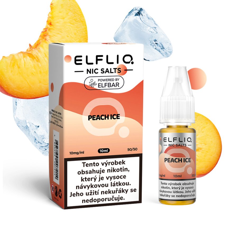 Elfliq Salt Peach Ice (Ledová broskev) 10ml – 10mg, R
