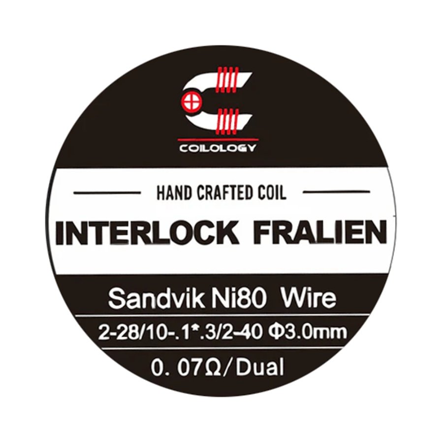 Předmotané spirálky Coilology Handcrafted Sandvik Interlock Fralien Ni80 (2ks) – 0,14ohm