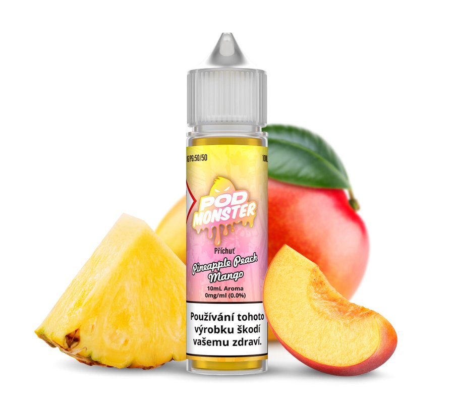 Příchuť POD Monster S&V: Pineapple Peach Mango (Ananas, broskev a mango) 10ml – 10ml, U