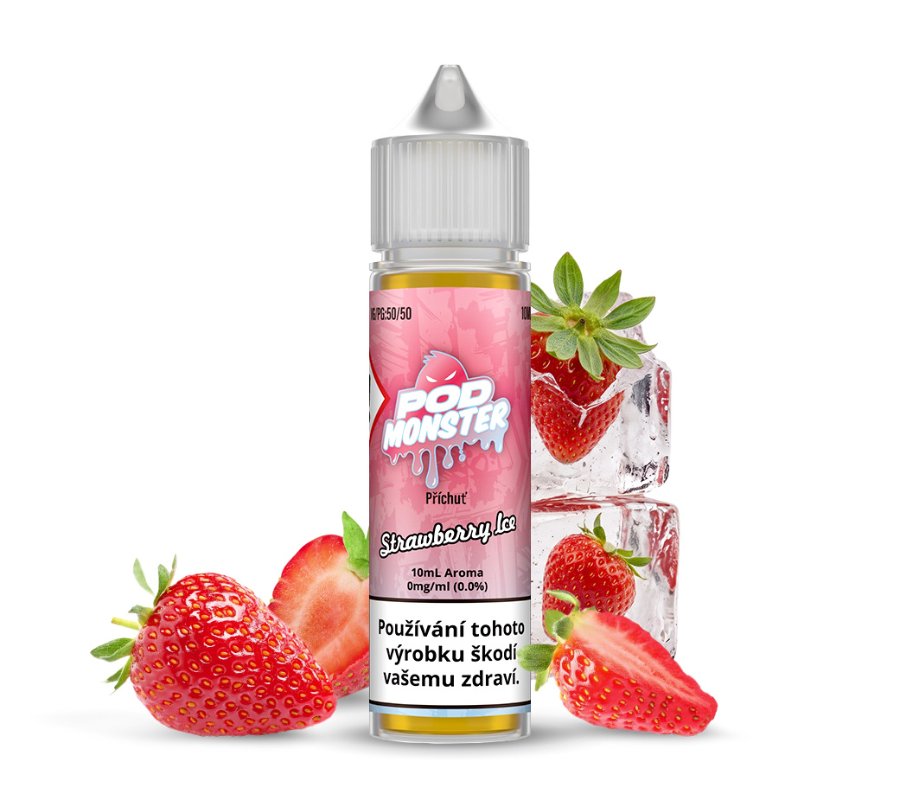 Příchuť POD Monster S&V: Strawberry Ice (Ledová jahoda) 10ml – 10ml, U