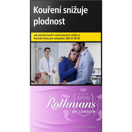 Cigarety Rothmans Longs Violet – karton (10 krabiček)