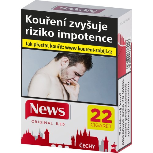 Cigarety News XL Red 22's – krabička