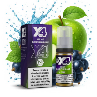 Nikotinová sůl X4 Bar Juice - Černý rybíz a jablko / Blackcurrant Apple 10ml Nikotin: 20 mg