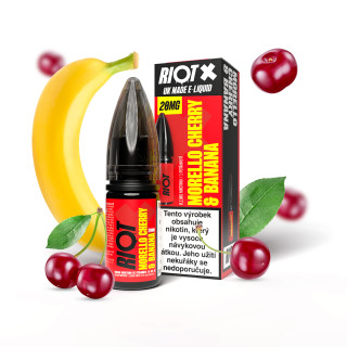 Riot Squad Riot X Salt Morello Cherry and Banana / Kyselá višeň a banán 10ml Nikotin: 20 mg