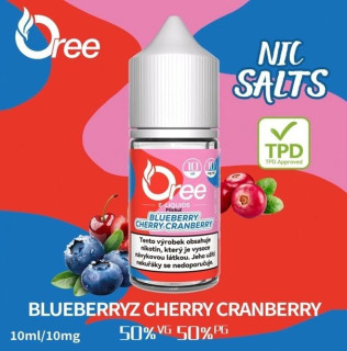Liquid Oree SALT Blueberry cherry cranberry - Borůvka třešeň brusinka 10 ml - 10 mg