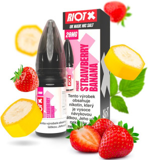 Liquid RIOT X Salt Strawberry Banana (Jahoda a banán) 10 ml-10 mg