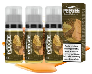 E-liquid PEEGEE - Sladký tabák (Sweet Tobacco) 3x10ml – 12mg