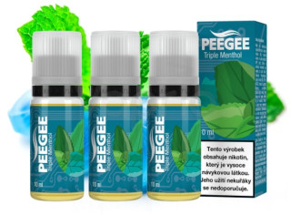 E-liquid PEEGEE - Trojitý mentol (Triple Menthol) 3x10ml – 12mg
