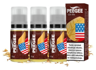 E-liquid PEEGEE - USA Mix (Tabák) 3x10ml – 12mg