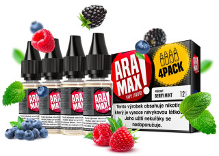 E-liquid ARAMAX Berry Mint (Lesní plody s mátou) 4Pack 4x10ml Akce – 12mg